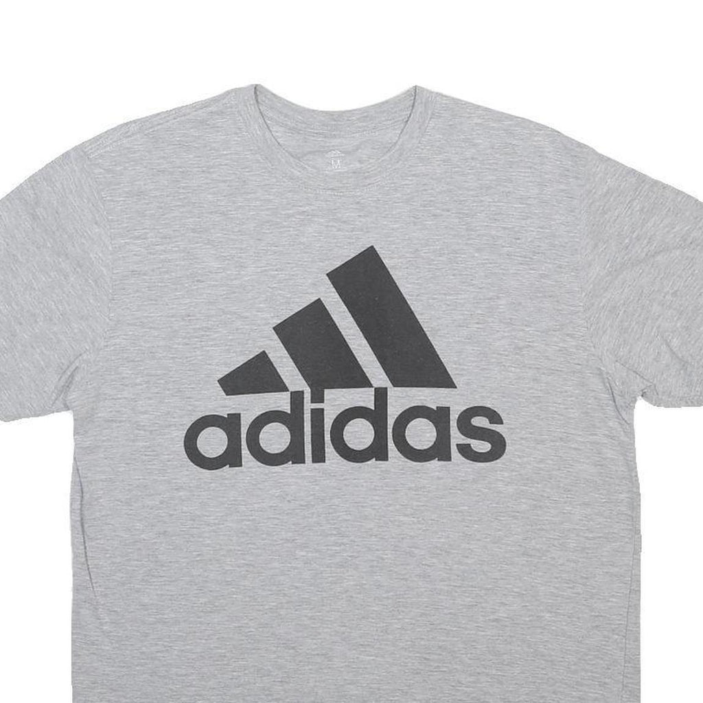 ADIDAS Mens Grey Graphic T-Shirt M Cotton Blend Crew Neck Short Sleeve Logo