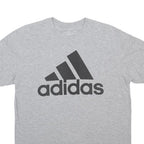 ADIDAS Mens Grey Graphic T-Shirt M Cotton Blend Crew Neck Short Sleeve Logo