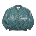 LA SHADY Mens Green Zip Jacket M Polyamide Plain Casual Urban Streetwear