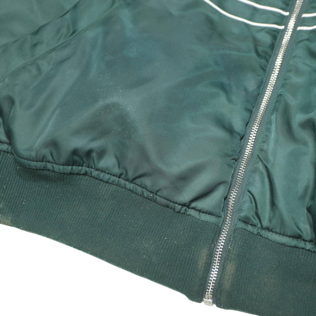 LA SHADY Mens Green Zip Jacket M Polyamide Plain Casual Urban Streetwear