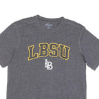CHAMPION Mens Grey LBSU Graphic T-Shirt L Short Sleeve Crew Neck Cotton