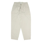 MARONA Womens Cotton Blend Cream Regular Fit Trousers W30 L29 Classic Zip