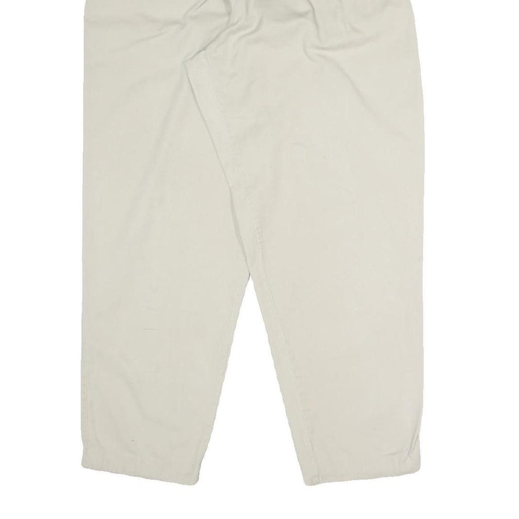 MARONA Womens Cotton Blend Cream Regular Fit Trousers W30 L29 Classic Zip