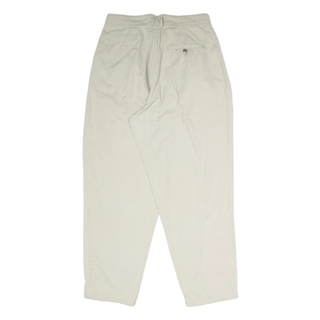 MARONA Womens Cotton Blend Cream Regular Fit Trousers W30 L29 Classic Zip