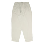 MARONA Womens Cotton Blend Cream Regular Fit Trousers W30 L29 Classic Zip