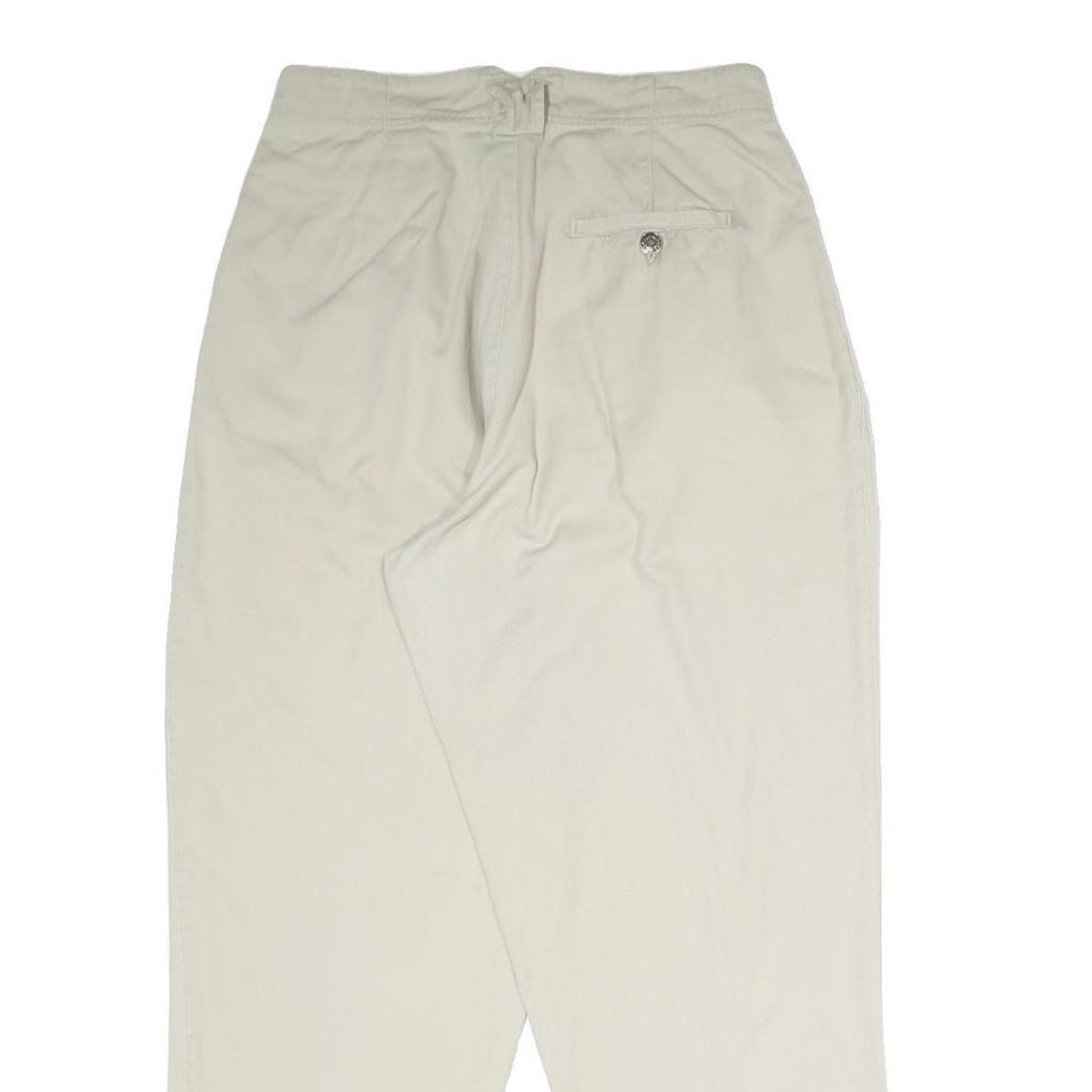 MARONA Womens Cotton Blend Cream Regular Fit Trousers W30 L29 Classic Zip