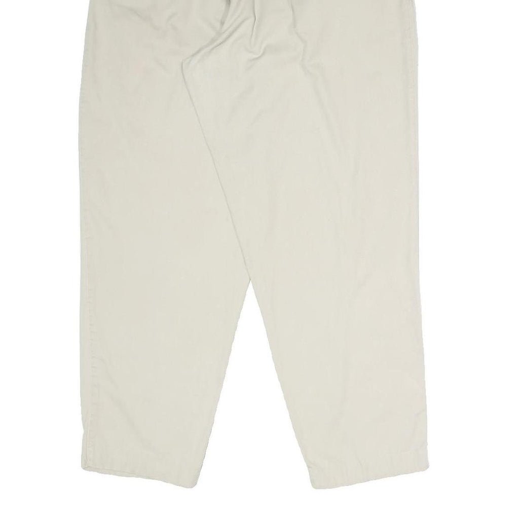 MARONA Womens Cotton Blend Cream Regular Fit Trousers W30 L29 Classic Zip