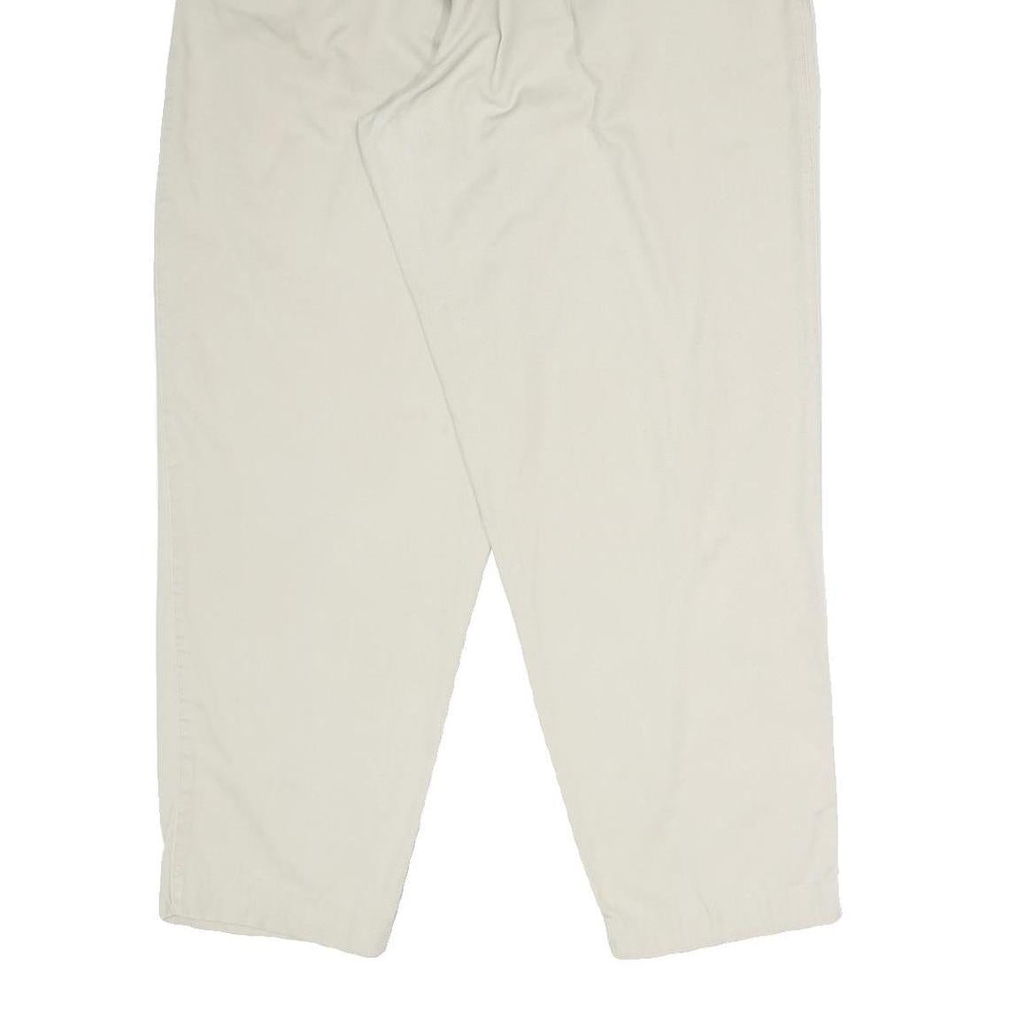 MARONA Womens Cotton Blend Cream Regular Fit Trousers W30 L29 Classic Zip