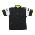 NIKE Mens Black & White Sports Button Jacket XL Polyester Short Sleeve USA Logo