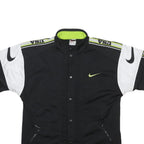NIKE Mens Black & White Sports Button Jacket XL Polyester Short Sleeve USA Logo