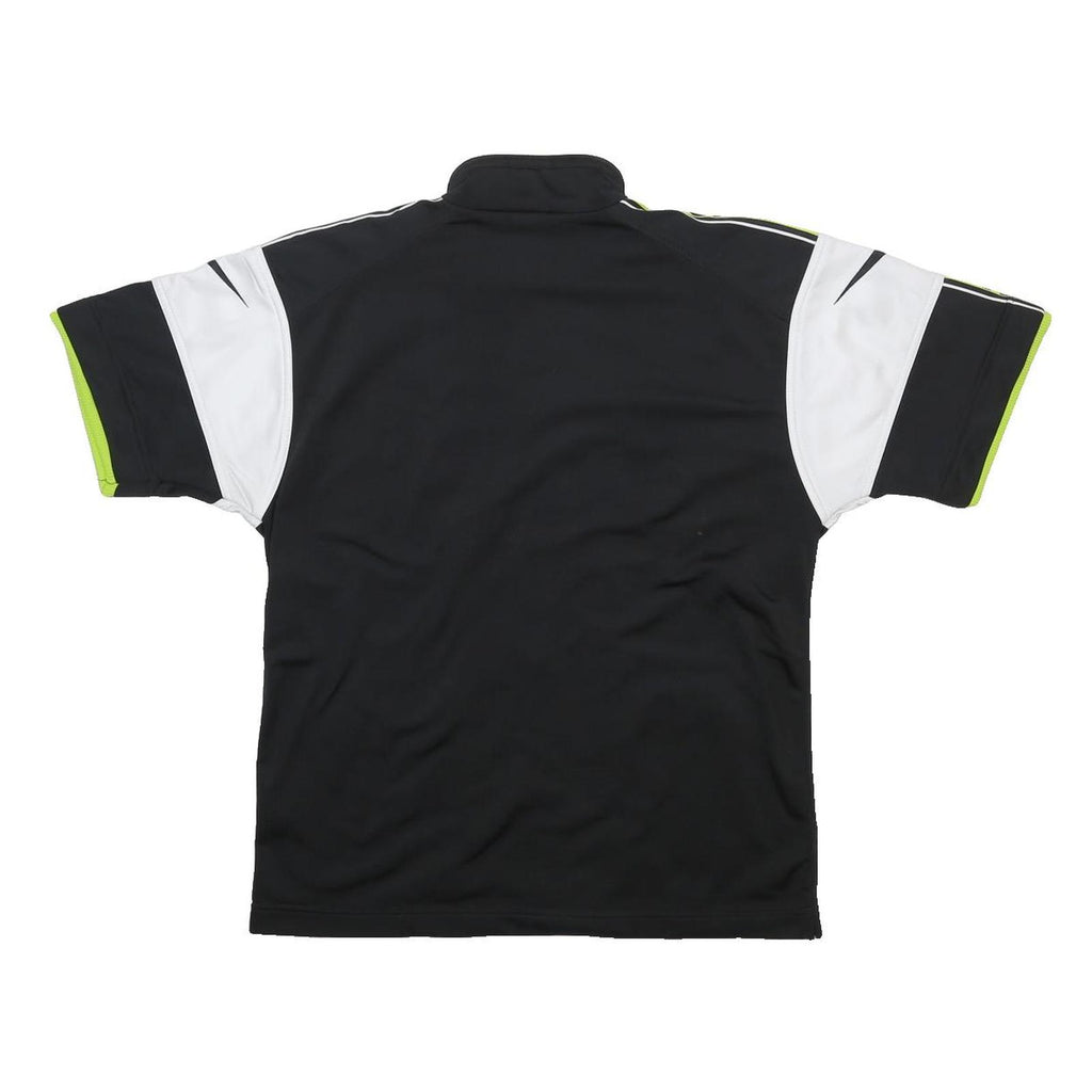 NIKE Mens Black & White Sports Button Jacket XL Polyester Short Sleeve USA Logo