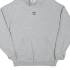 ADIDAS Womens Grey Hoodie UK 10 Cotton Blend Pullover Casual Sweatshirt