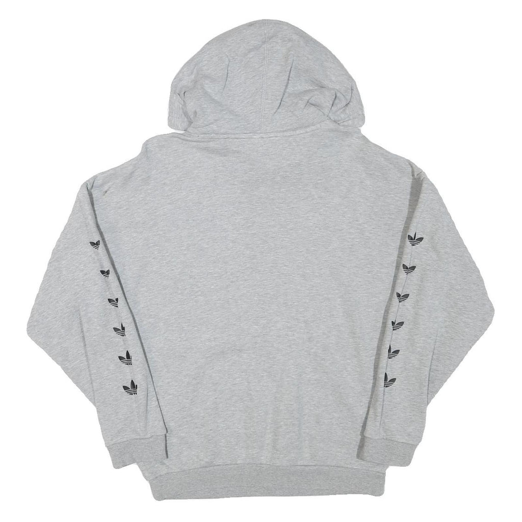 ADIDAS Womens Grey Hoodie UK 10 Cotton Blend Pullover Casual Sweatshirt