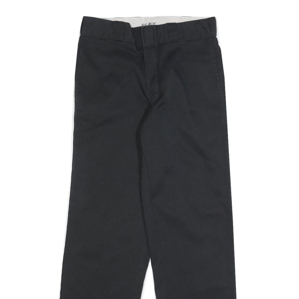 DICKIES Mens Cotton Blend Black Regular Fit Straight Leg Trousers W30 L32