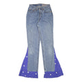 LEVI'S Womens Custom Jeans Blue Regular Flared Denim Medium W23 L32 Star Print