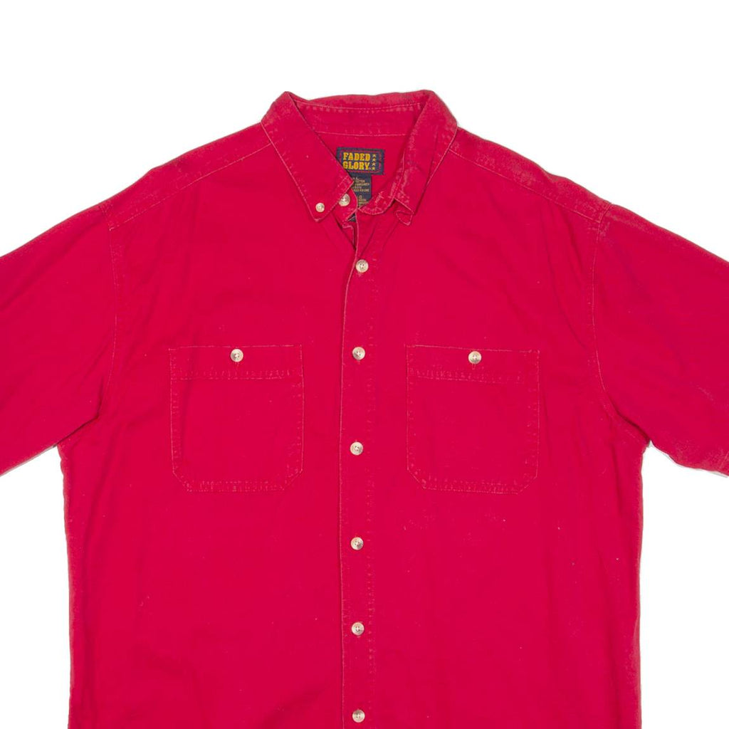 FADED GLORY Mens Plain Shirt Red L