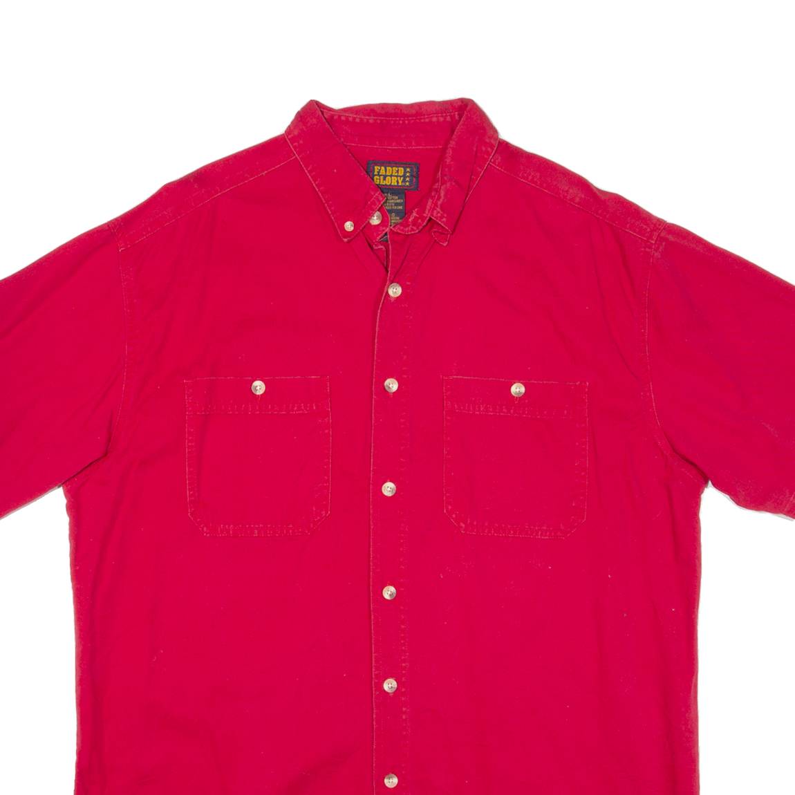 FADED GLORY Mens Plain Shirt Red L