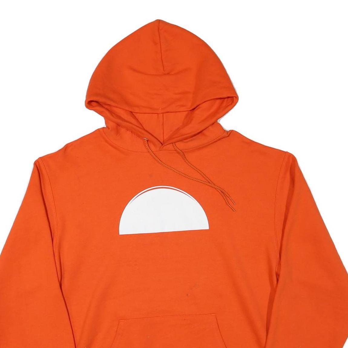 CHAMPION Mens Orange Pullover Hoodie M Cotton Blend Casual Drawstring Hood