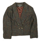 Womens Brown Paisley Button Jacket UK 22 Cotton Blend Classic Paisley Pattern