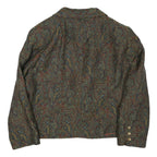 Womens Brown Paisley Button Jacket UK 22 Cotton Blend Classic Paisley Pattern