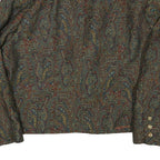Womens Brown Paisley Button Jacket UK 22 Cotton Blend Classic Paisley Pattern