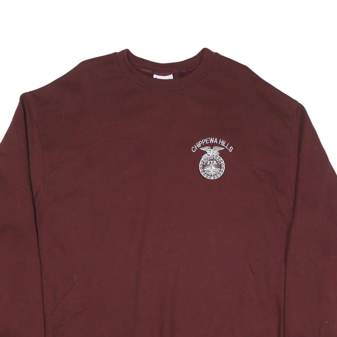 CHAMPION Mens Maroon Chippewa Hills Print Crew Neck XL Cotton Blend Sweatshirt