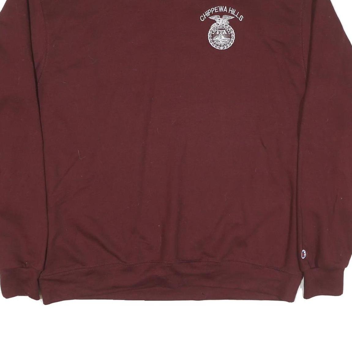 CHAMPION Mens Maroon Chippewa Hills Print Crew Neck XL Cotton Blend Sweatshirt