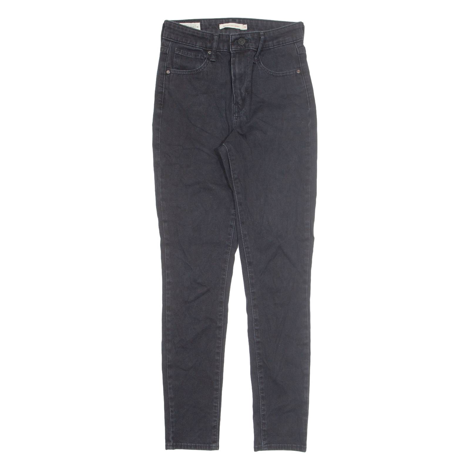 LEVI'S Womens Jeans Black Regular Straight W26 L27