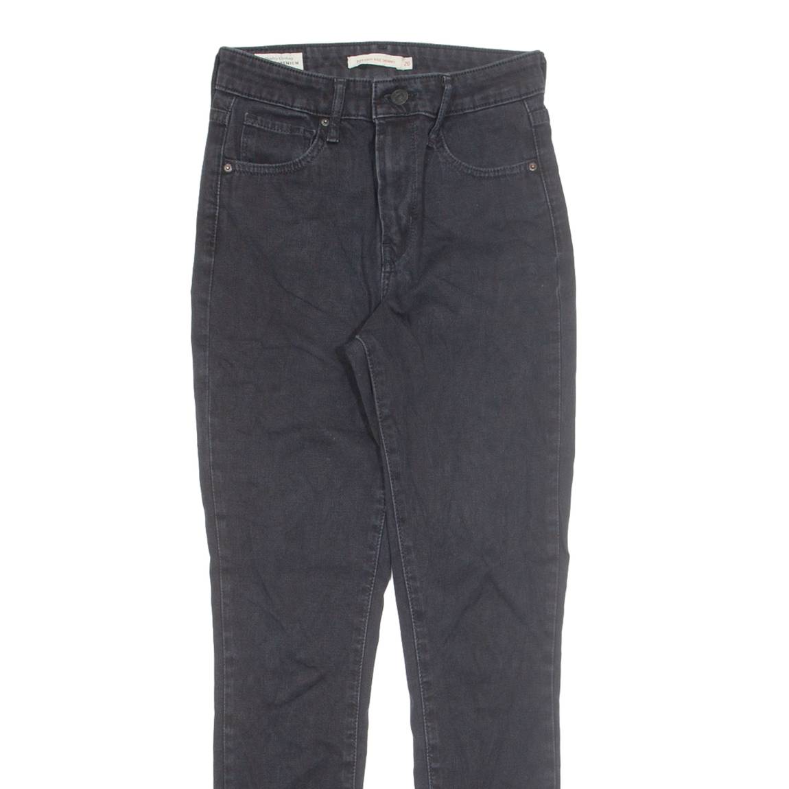 LEVI'S Womens Jeans Black Regular Straight W26 L27