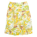 Womens A-Line Skirt Yellow Knee Length Floral L