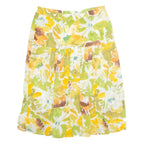 Womens A-Line Skirt Yellow Knee Length Floral L