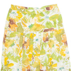 Womens A-Line Skirt Yellow Knee Length Floral L