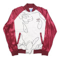 ADIDAS Womens Maroon & White Track Jacket UK 10 Polyester Blend Abstract Print