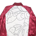 ADIDAS Womens Maroon & White Track Jacket UK 10 Polyester Blend Abstract Print