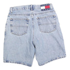 TOMMY JEANS Womens Denim Blue Classic Fit Shorts M W30 Casual Cotton Blend