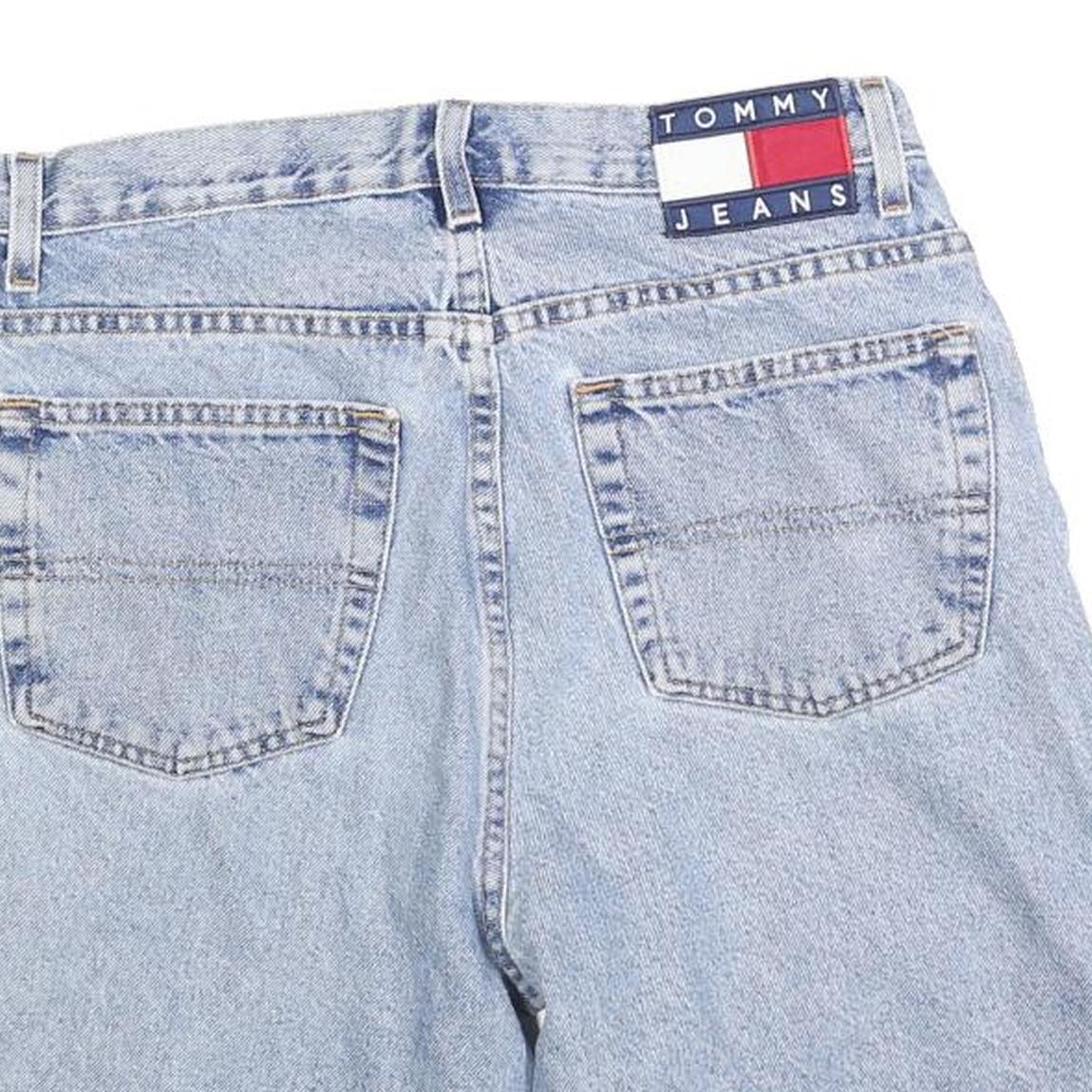 TOMMY JEANS Womens Denim Blue Classic Fit Shorts M W30 Casual Cotton Blend