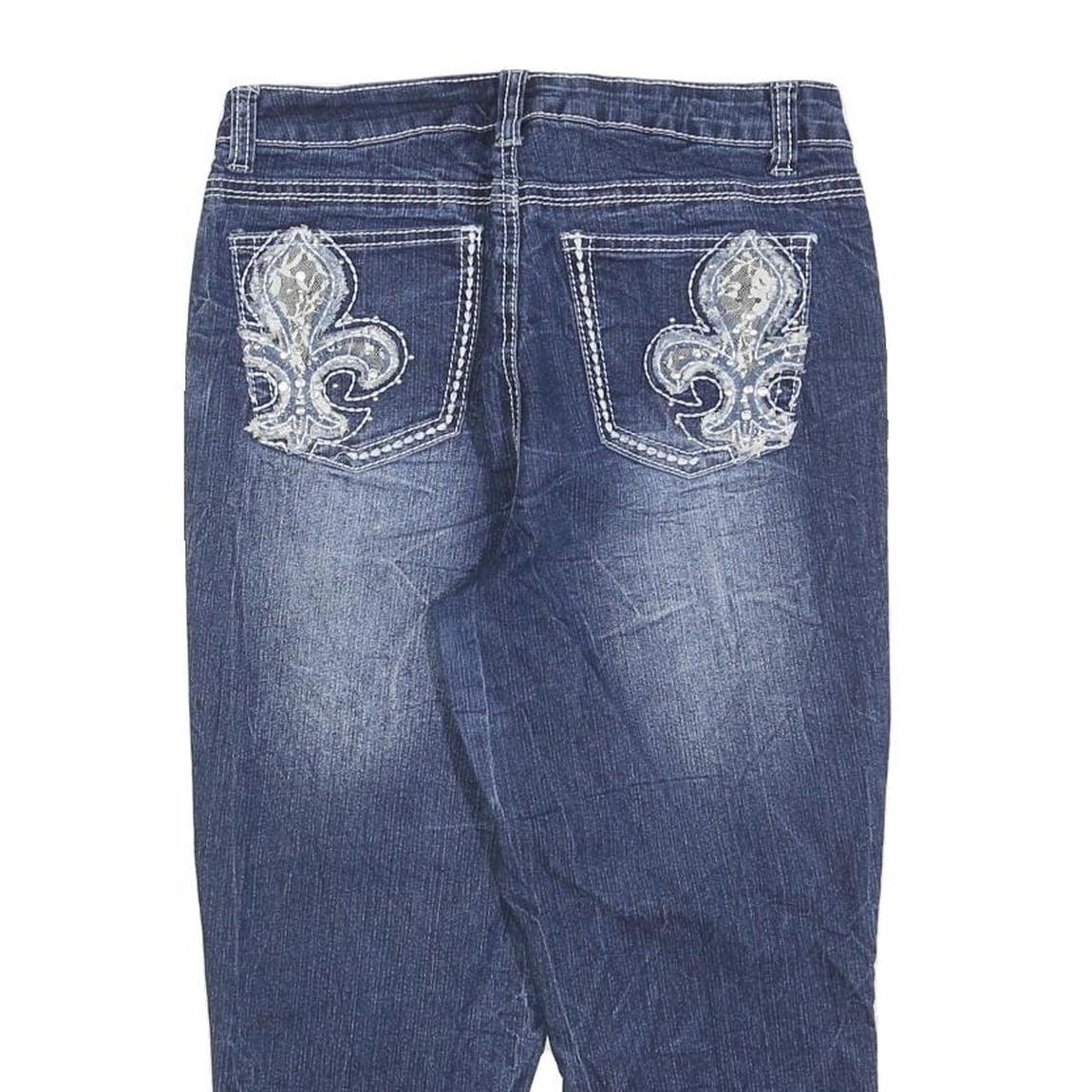 REVOLT Womens Jeans Blue Slim Skinny Denim Medium W28 L21 Embroidered Pockets