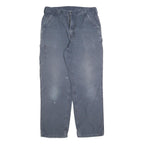 CARHARTT Mens Relaxed Blue Jeans Cotton Blend Zip W36 L34 Workwear Utility