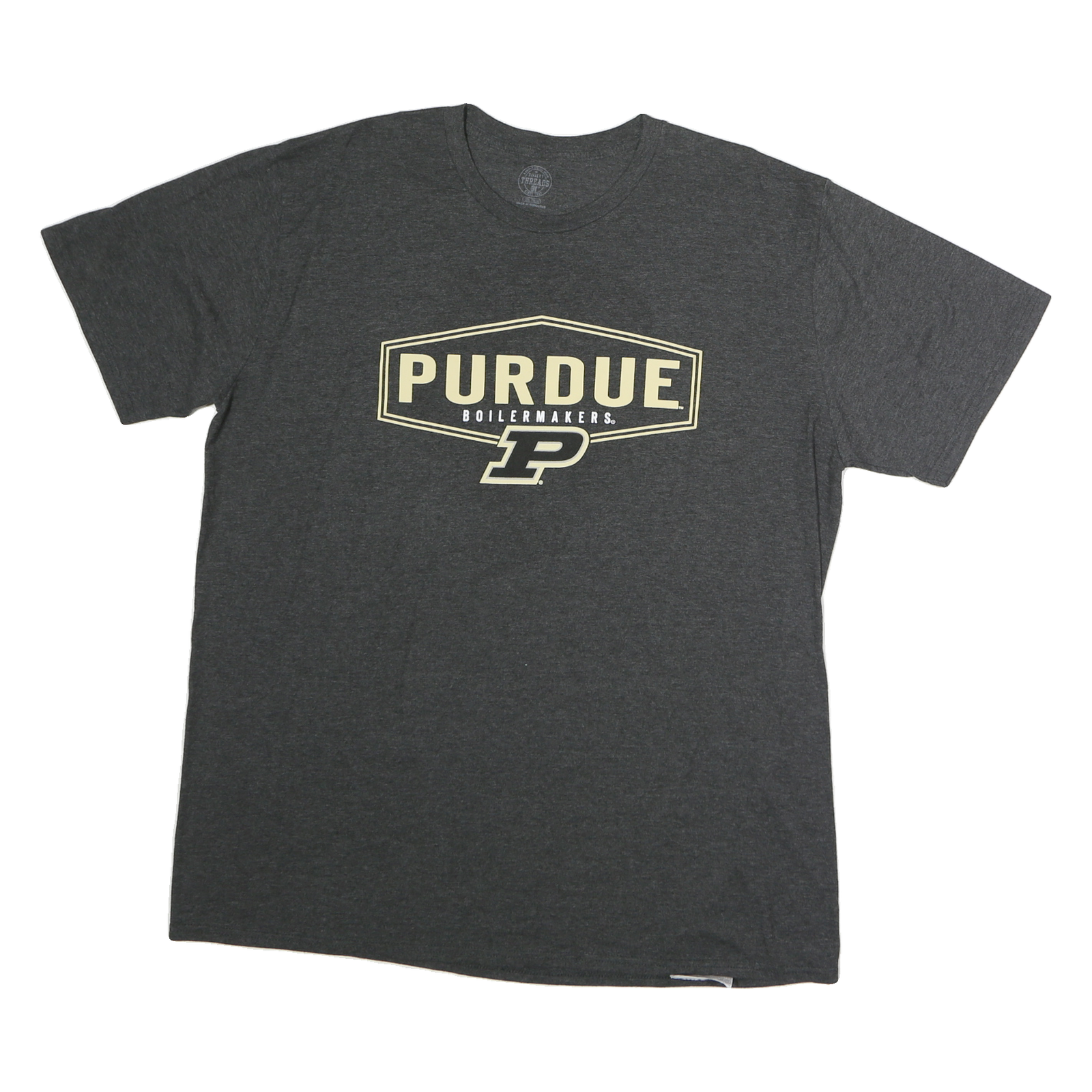 RIVALRY THREADS Mens Grey Purdue T-Shirt 2XL Short Sleeve Crew Neck Cotton