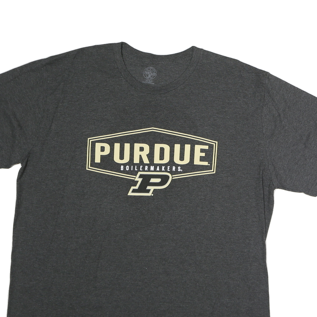 RIVALRY THREADS Mens Grey Purdue T-Shirt 2XL Short Sleeve Crew Neck Cotton