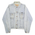 WRANGLER Mens Blue Denim Jacket S Cotton Button Closure Classic Western Style