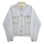 WRANGLER Mens Blue Denim Jacket S Cotton Button Closure Classic Western Style