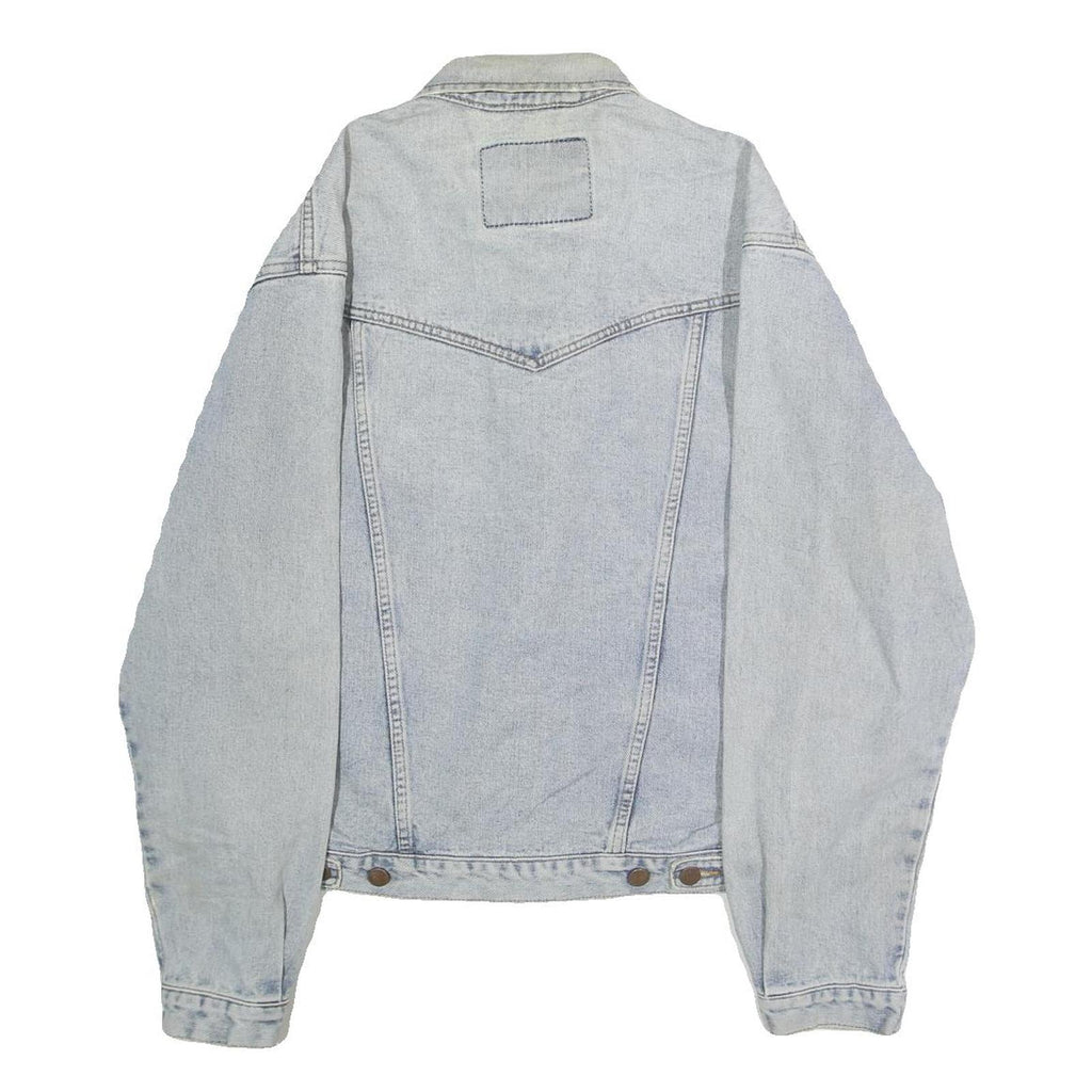 WRANGLER Mens Blue Denim Jacket S Cotton Button Closure Classic Western Style