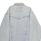 WRANGLER Mens Blue Denim Jacket S Cotton Button Closure Classic Western Style