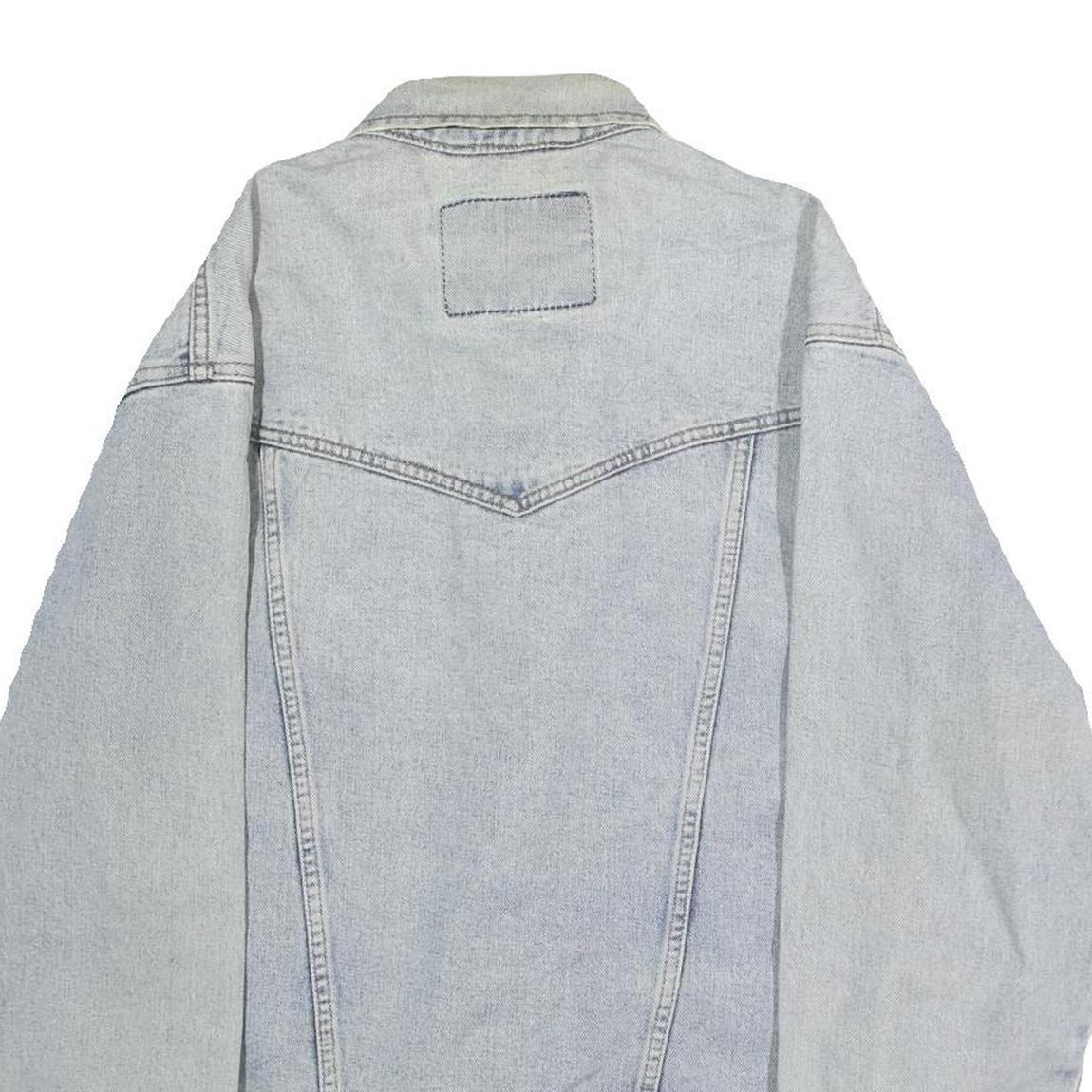 WRANGLER Mens Blue Denim Jacket S Cotton Button Closure Classic Western Style