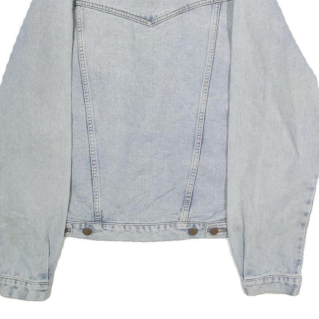 WRANGLER Mens Blue Denim Jacket S Cotton Button Closure Classic Western Style