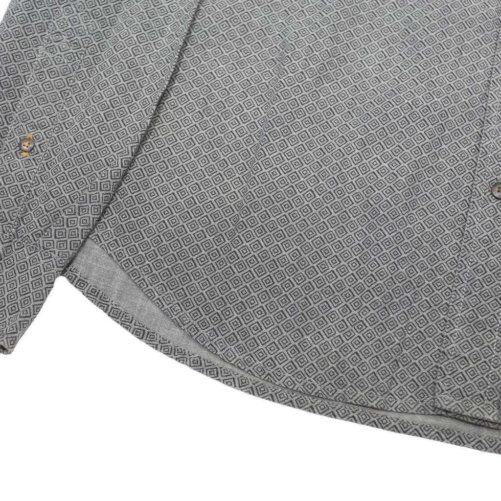 TIMBERLAND Mens Grey Cotton Blend Patterned Shirt M Button-Down Collar Long