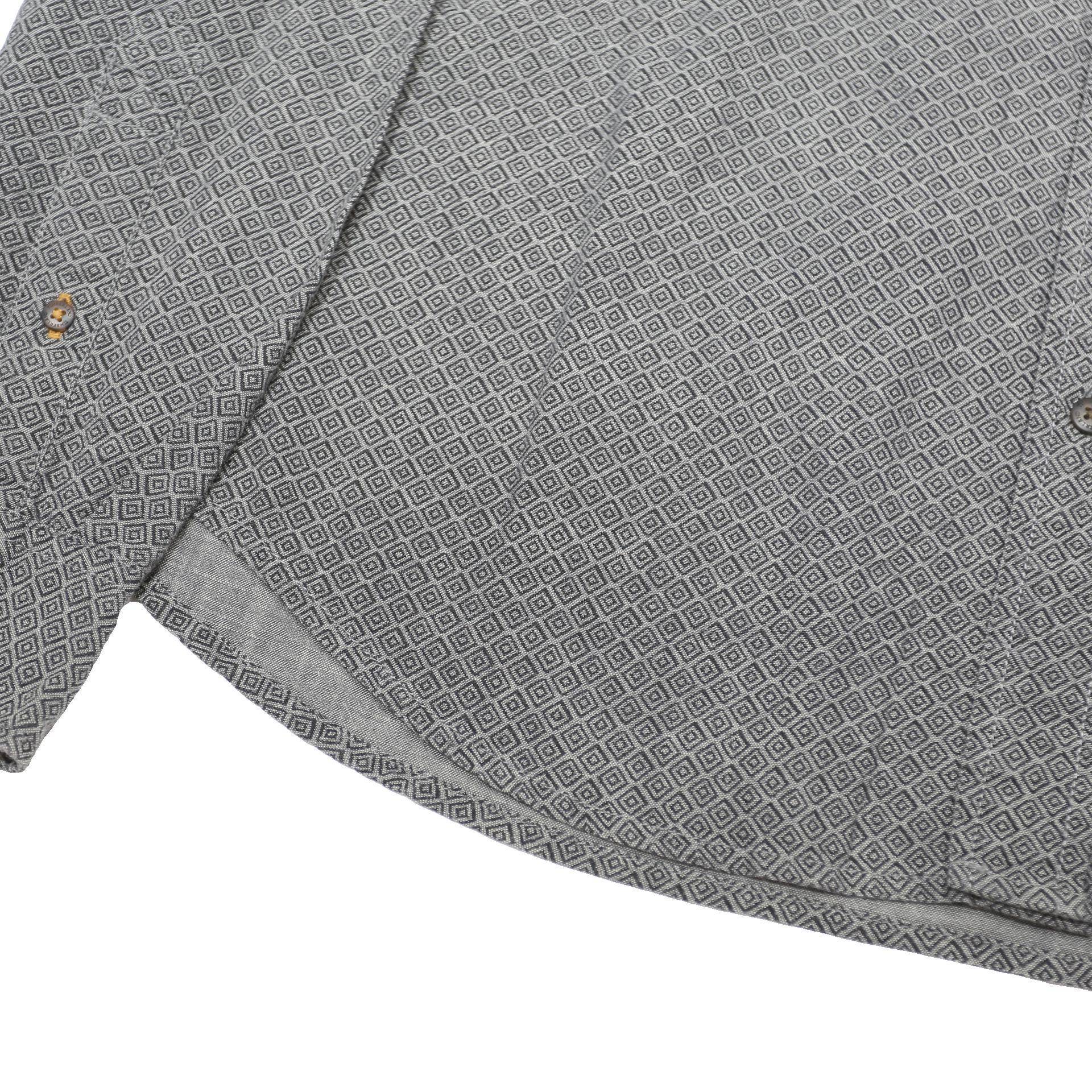 TIMBERLAND Mens Grey Cotton Blend Patterned Shirt M Button-Down Collar Long
