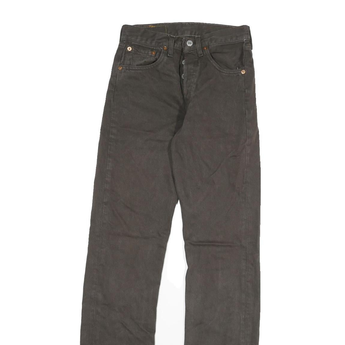 LEVI'S 501 Mens Jeans Black Regular Straight Denim W26 L34 Classic Button Fly