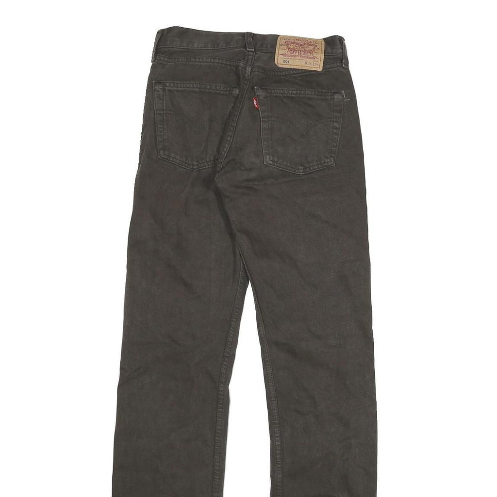 LEVI'S 501 Mens Jeans Black Regular Straight Denim W26 L34 Classic Button Fly